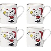Lenox 896325 Snoopy Christmas Mugs, Set of 4