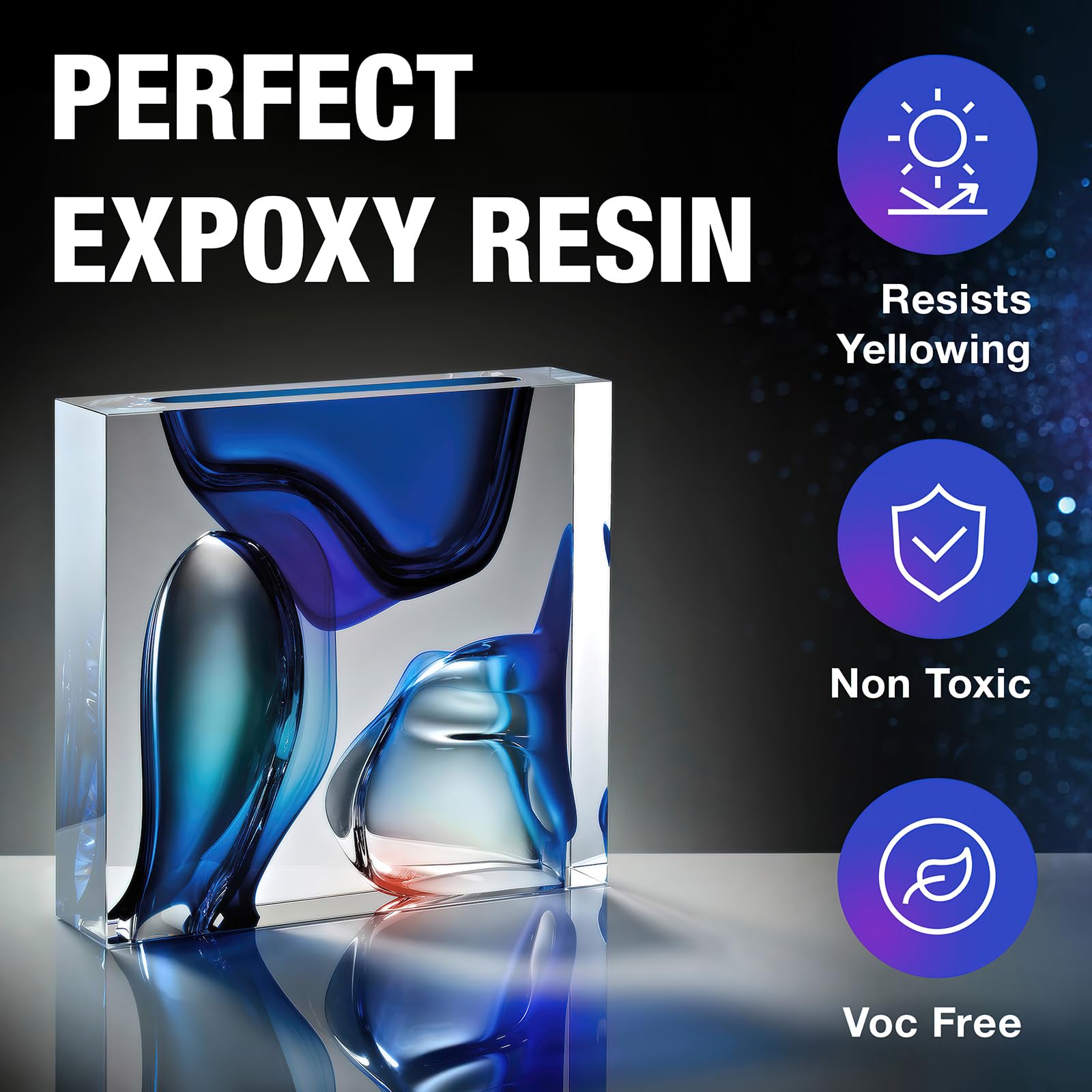 Epoxy Resin - 128OZ Crystal Clear, Self-Leveling, Bubbles Free, UV Resistant, Epoxy Resin Kit for DIY Art, Jewelry, Table, Countertop, 1:1 Mix (1 Gallon)