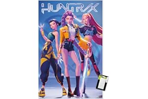 TRENDS INTERNATIONAL Netflix KPop Demon Hunters (2025) - Huntrix Hero Group Wall Poster, 34L" x 22.4W", Poster & Mount Bundle