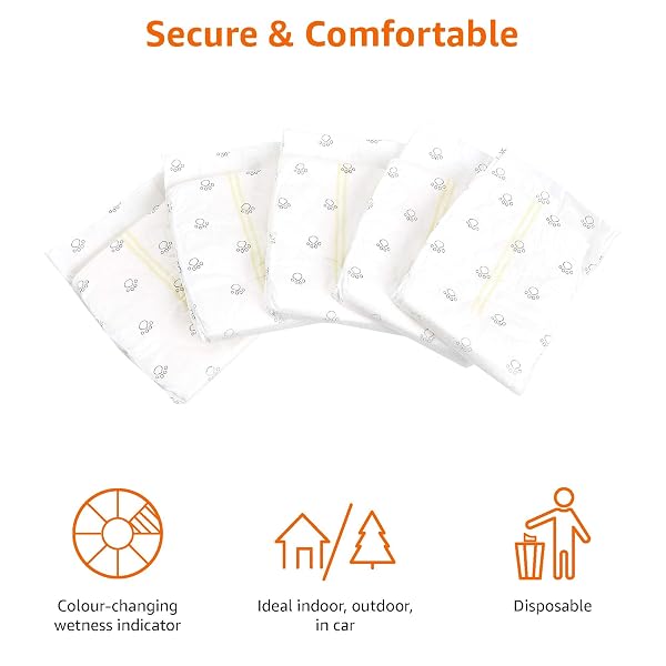 AMAZON BASICS MALE DOG DIAPERS, 50 COUNT, MEDIUM, ULTRA ABSORBENT DISPOSABLE WRAP WITH SECURE FIT, LEAKPROOF AND COMFORTABLE