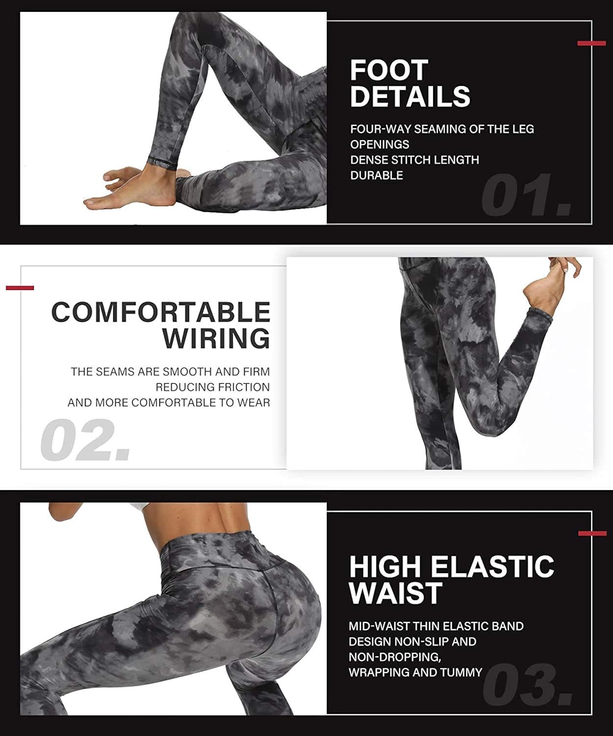 CAMPSNAIL High Waisted Pattern Leggings for Women - Soft Tummy Control Printed Pants Opaque Tights for Workout Yoga Cycling : Clothing