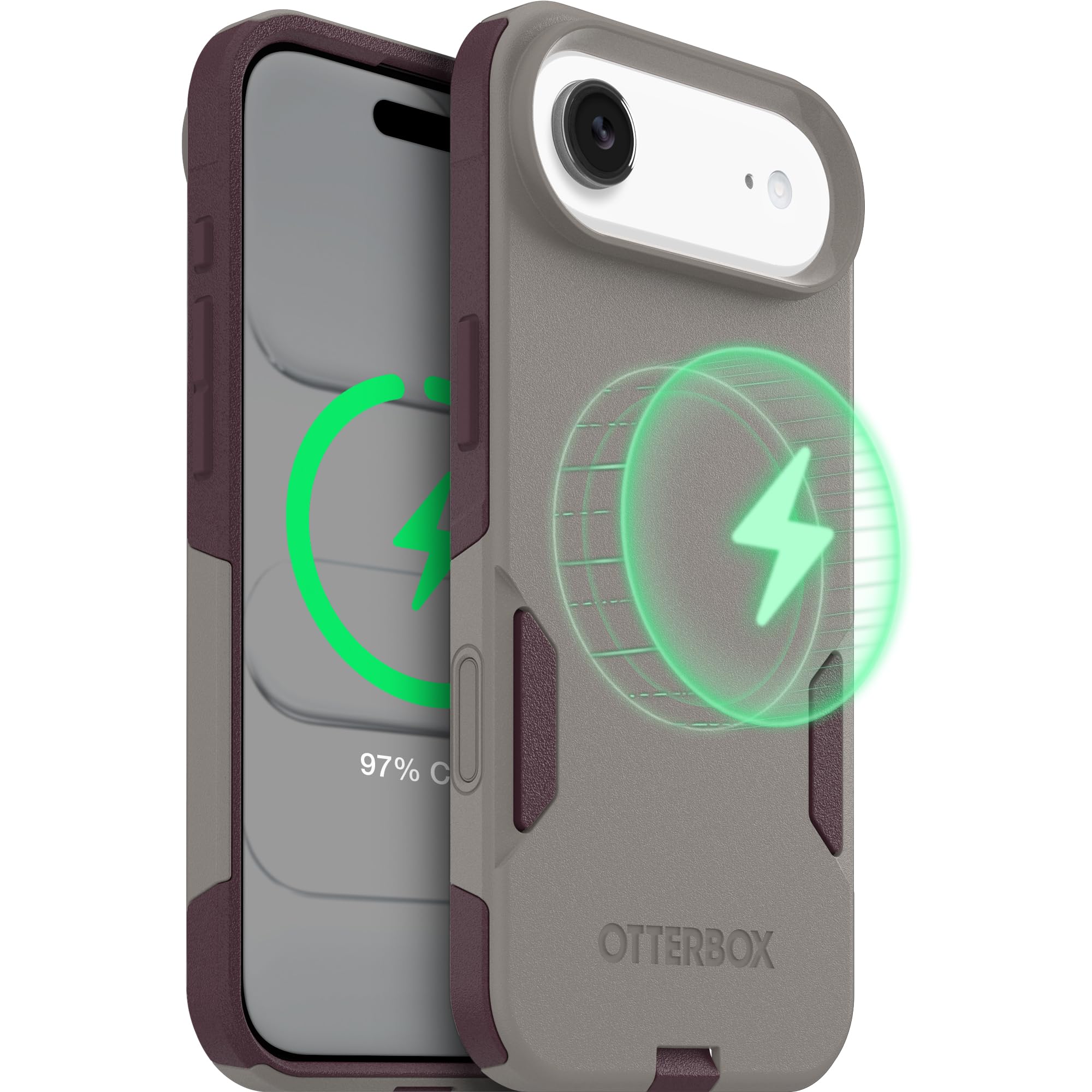 OtterBox iPhone 17 Air (Only) – Commuter Series Case – Built-in MagSafe – Thin, Dual-Layer, Pocket-Friendly, Port Cover – 50 Shades of Kinda Purple Image