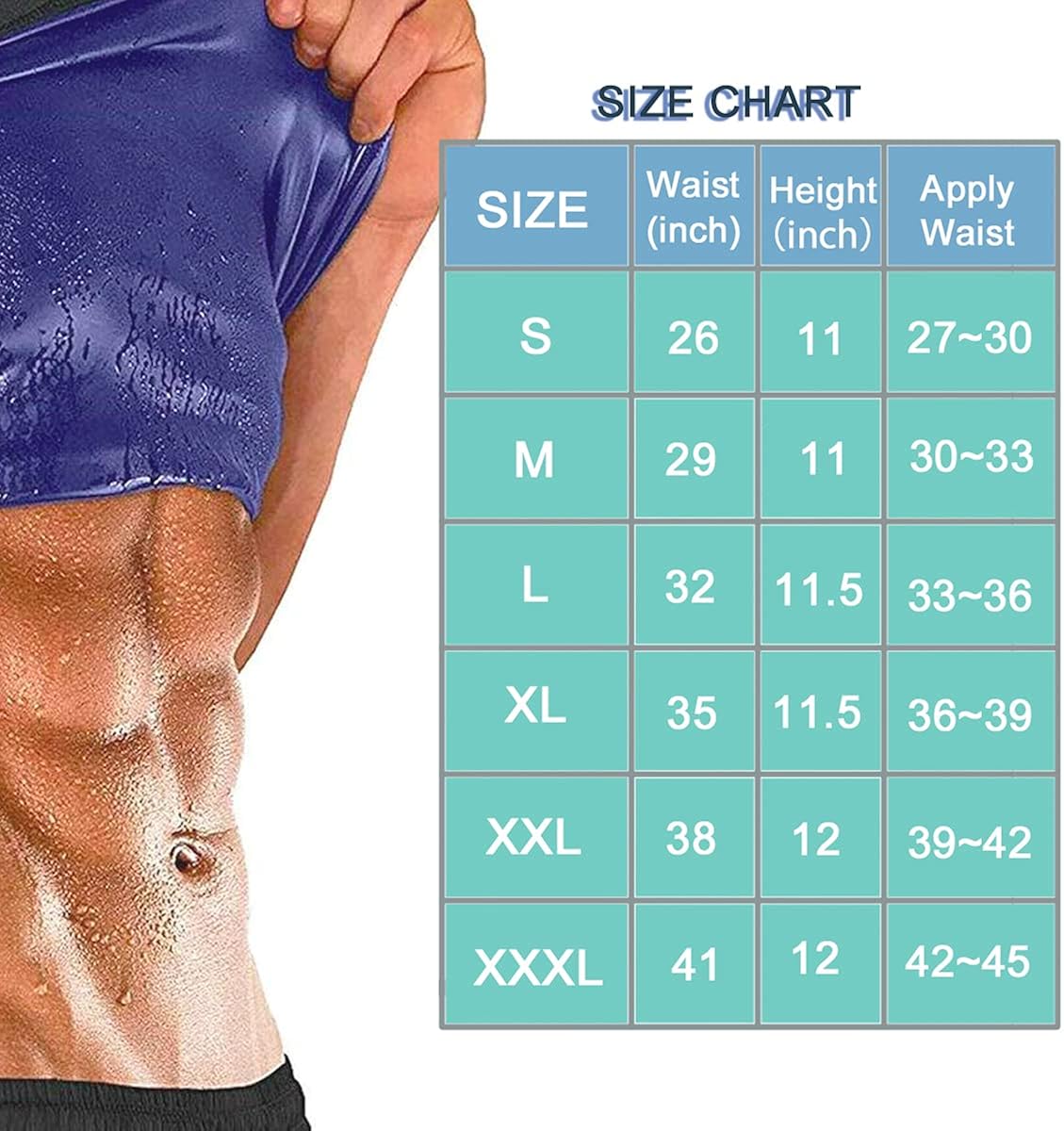LUCKY CLOVER Waist Trimmer for Men: Stomach Trainer Sweat Workout Shaper, Neoprene-Free Slimming Sauna Belt: Clothing