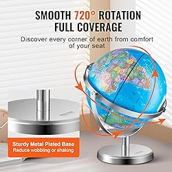 VEVOR Illuminated World Globe with Stand, 9