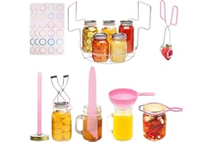 Zhaoyao 8PCS Canning Supplies Starter Kit，Canning Kit with Canning Funnel, 11.2in Stainless Steel Canning Rack, Canning Tong,