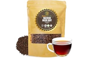 Cure wid Pure Organic Valerian Root Tea - Cut,Sifted & Non-Irradiated Valerian Tea Promotes Natural Relaxing Sleep - Te De Valeriana officinalis in Resealable Eco Friendly Pouch 16oz