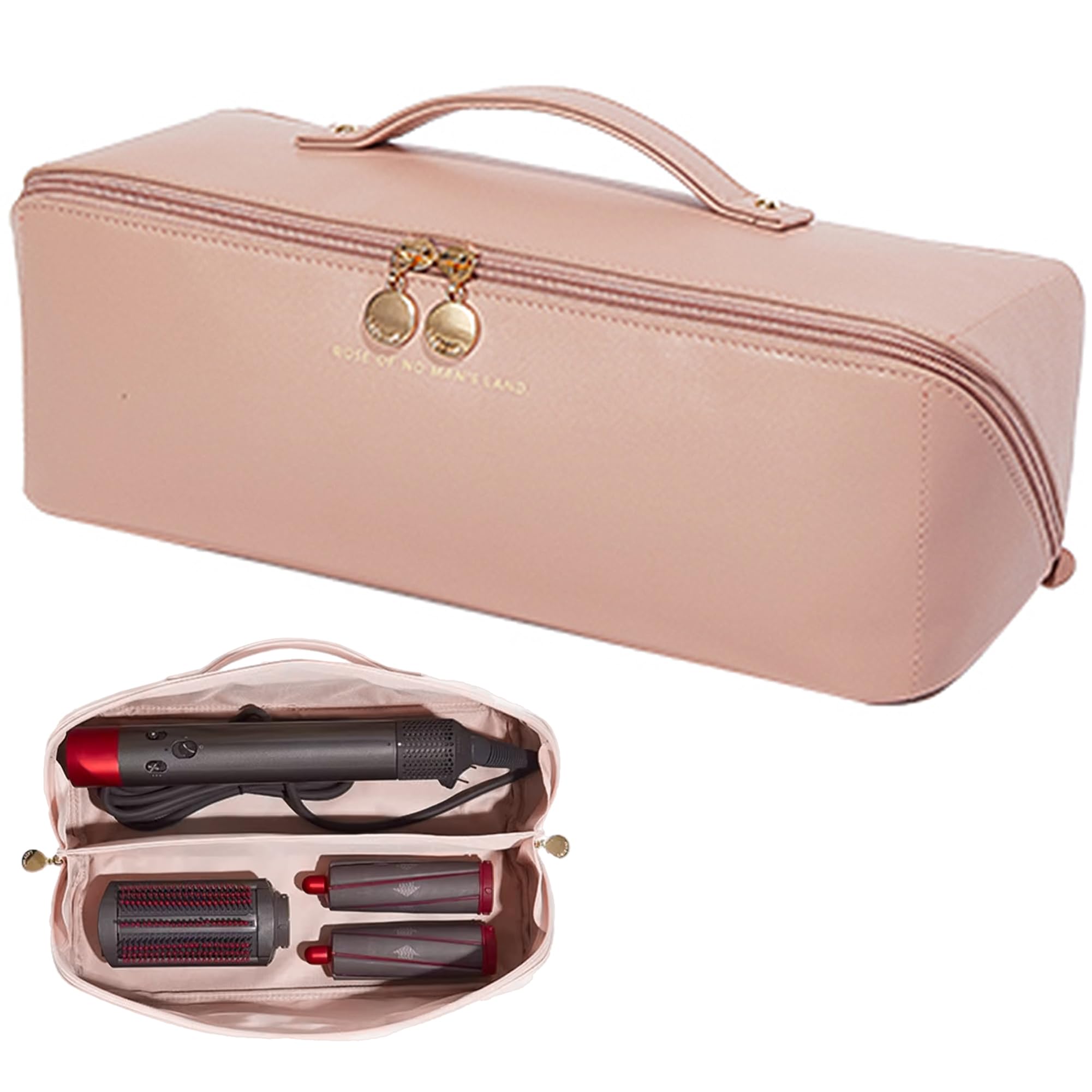 Photo 1 of Linpr Travel Case Compatible with Dyson Airwrap Styler, Portable Supersonic Hair Dryer Travel Storage Bag, Waterproof Carrying Case Organizer for Shark Flexstyle and Attachments (Rose Pink)