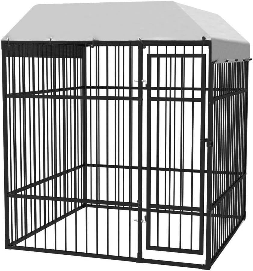 pedkit Heavy-Duty Outdoor Dog Kennel Run Large Exercise Cage with Roof 195 x 195 x 230 cm