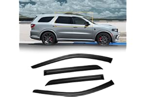 CMVT Auto Window Visor Vent Shade Deflector for 2011-2024 Dodge Durango, Dark Smoke Sun/Rain Guard Shield 2012 2013 2014 2015 2016 2017 2018 2019 2020 2021 2022 2023, Tape-On, 4PCS