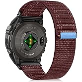 RosMank 22mm Quickfit Nylon Watch Band Compatible with Garmin Fenix 8 Fenix E 47mm/7 Pro/7/6 Pro/6, Wavy Replacement Strap for Tactix 8 47mm/Instinct 3 E 45mm/Forerunner 970 965/Descent G2 G1/Epix/Approach S70 47mm/MARQ