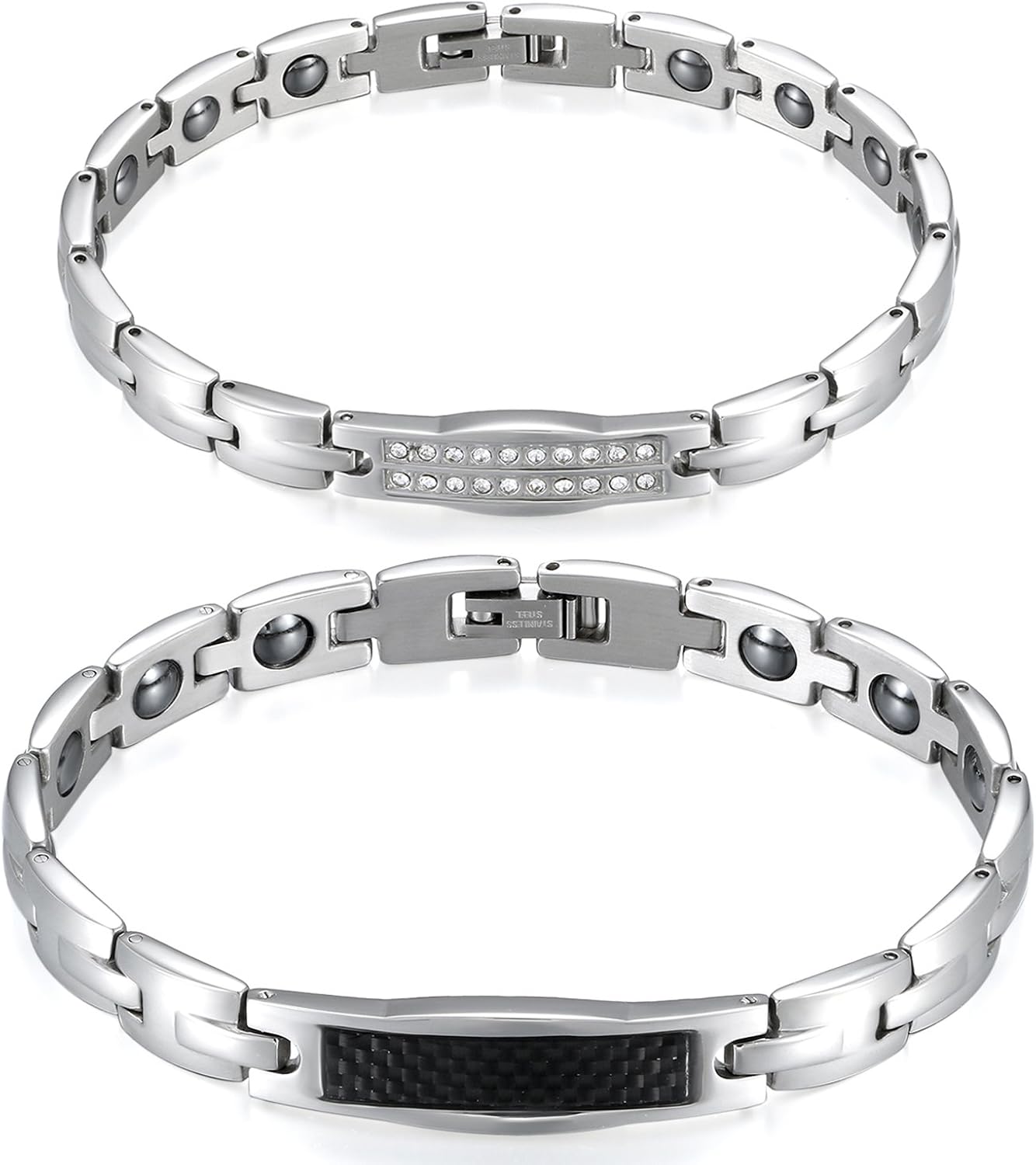 Flongo Bracciale in Acciaio Inox lucidato, da Donna, con Catena...: Bracciale Tennis - Gioielli Da Donna / Moda Donna