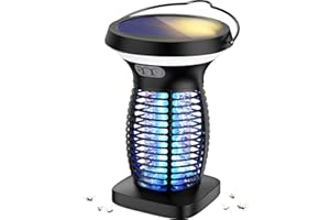 OnBeam Solar Bug Zapper Outdoor, Mosquito Zapper Outdoor Waterproof Electric Fly Zapper Rechargeable Mosquito Killer with Solar Panel, 4200V Fly Trap Indoor for Home Backyard, Patio, Garden, Camping
