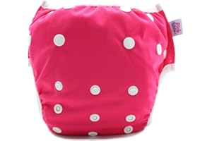 PINK & BLUE - Reusable, Adjustable Swim Cloth Baby Diaper in Solid Colors for Boys & Girls (Swimwear) - Size Newborn to Toddl