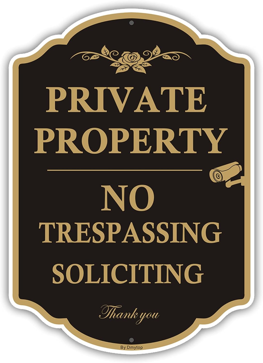 Yard Signs - Private Property Sign No Trespassing Sign, No Soliciting Signs, CCTV IP Camera Video Surveillance Warning Metal Signs, 14 x 10 Inches Rust Free Aluminum Metal Sign, 1 Pack