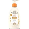 Aveeno Protect + Hydrate Moisturizing Body Sunscreen Lotion With Broad Spectrum Spf 60 & Prebiotic Oat, Weightless, Paraben-f