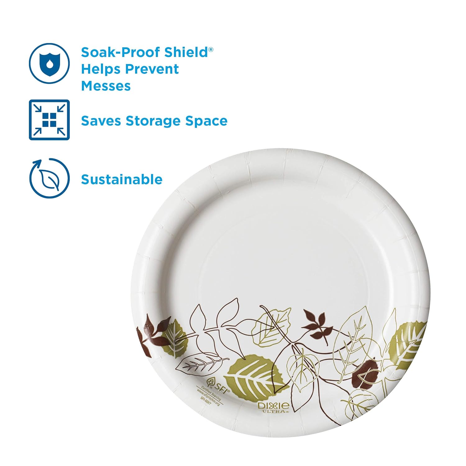 Dixie 6 7/8" (17.4 cm) Medium-Weight Paper Plates by GP PRO (Georgia-Pacific), Pathways, UX7WS, 500 Count (125 Plates Per Pack, 4 Packs Per Case): Industrial & Scientific