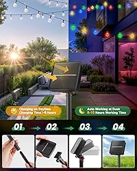 Brightown Solar String Lights Outdoor 60 Led 35.6