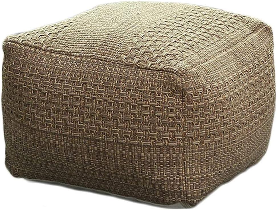 Esk Square Unstuffed Pouf Cover, Ottoman, Foot Stool, Foot Rest, Cotton