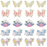 HOBBIESAY 20Pcs Butterfly with Flower Charms Bulk Colorful Butterfly Flower Charms Alloy Enamel Dangle Pendants for Women DIY Bracelet Necklace Keychain Jewelry Making Crafts