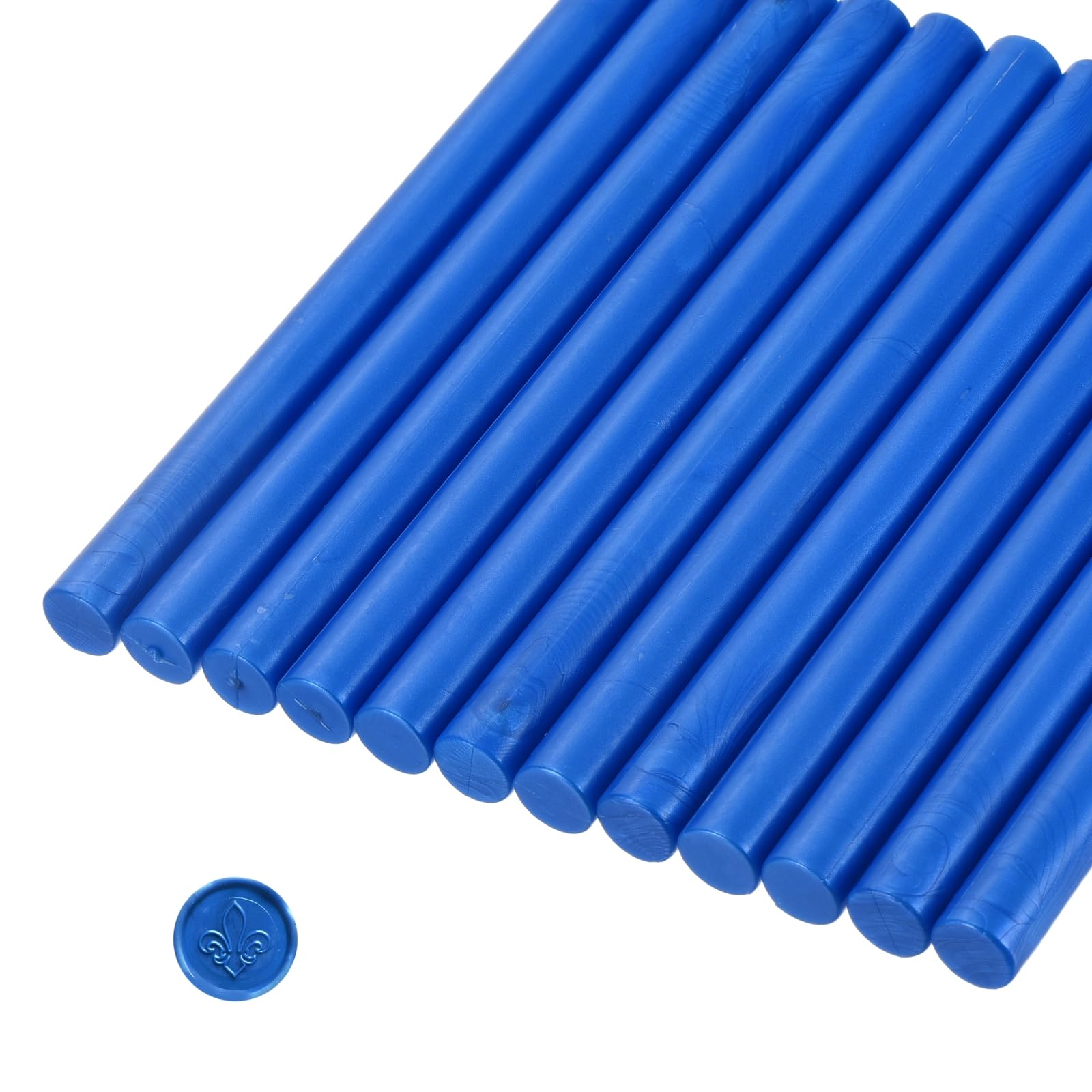 Photo 1 of MECCANIXITY 12 Pcs Bright Blue Cylinder Sealing Wax Stick Glue Gun Wax Seal Rod Craft Adhesive Waxing for Letter Seal Wax Stamp,Wedding Invitations, Packaging Decoration
