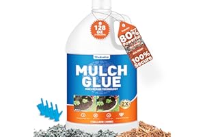 SHABEBE Mulch Glue -1 Gallon Rock Glue for Landscaping, Professional Landscape Adhesive for Rocks, Pea Gravel &Stones | Fast-Drying, Super Strong Binder | Secures Rubber in Garden, Pathways & Landscaping
