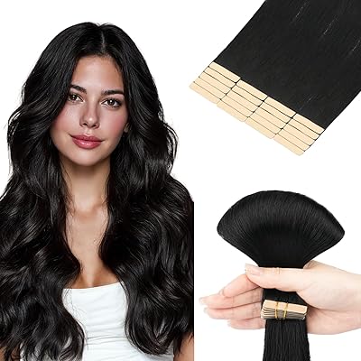 hotbanana Tape in Extensions Echthaar, 60cm Tape Extensions Echthaar 24 Zoll 20 Stück 50g Balayage Schokoladenbraun bis Honigblond Echthaar Extensions Tape Gerade Remy Echthaar Tape Extensions