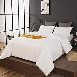 Luxlovery White Velvet Comforter Set King Plush