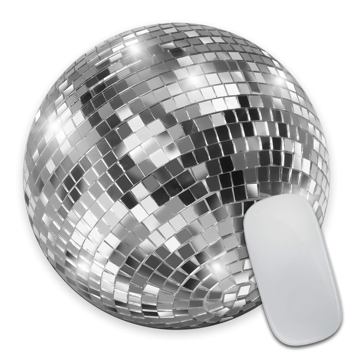 Wasach Silver Disco Ball Round Custom, Cute, Coaster Mouse Pads for Computers & Laptops