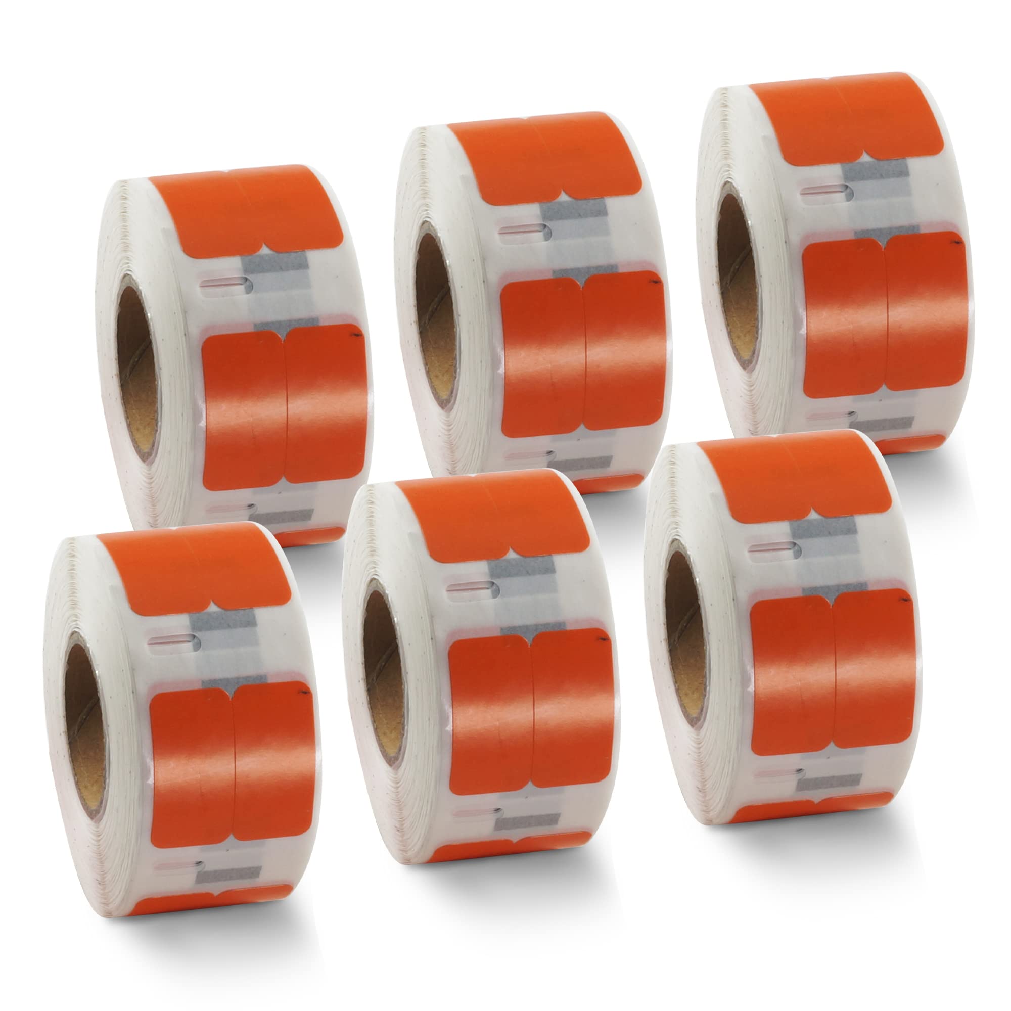 BETCKEY - 6 Rolls Orange Small Multi-Purpose Labels Compatible with DYMO 11353(S0722530), 13mm x 25mm, 6000 Colored Labels Compatible with DYMO LabelWriter 450, 4XL, NOT Fit 550 or 5XL