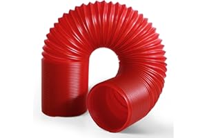 Tongze 3 Inch Cold Air Intake Pipe: Universal Flexible Duct with Length from 10" to 40" for Customize Air Intake System Hose Tube (Red)