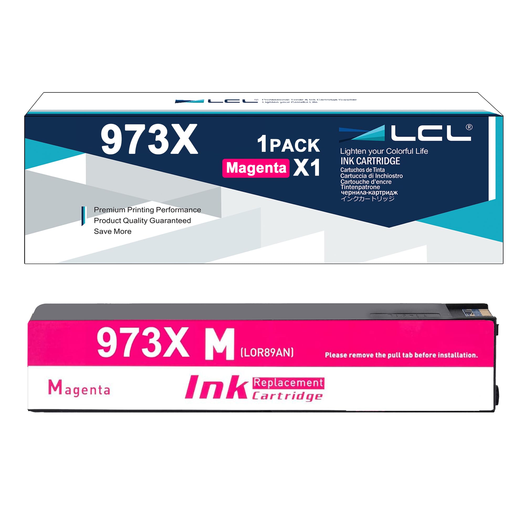 LCL 973X Ink Cartridge Replacement for HP 973 973X Replacement for Hp PageWide Pro 452dn 452dw 452dwt 477dn 477dw 477dwt 552dw 577dw 577z Managed MFP P57750dw P55250dw (1 Magenta)