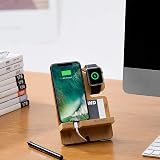 J JACKCUBE DESIGN Bamboo Smartphone Watch Stand Desk Organizer Charger Dock view 2