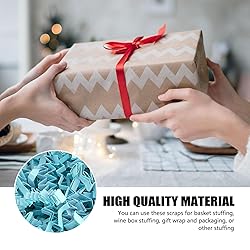ZEBMOON 2 LB Sky Blue Crinkle Cut Paper Shred