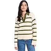 English Factory Women's Striped Collared Sweater