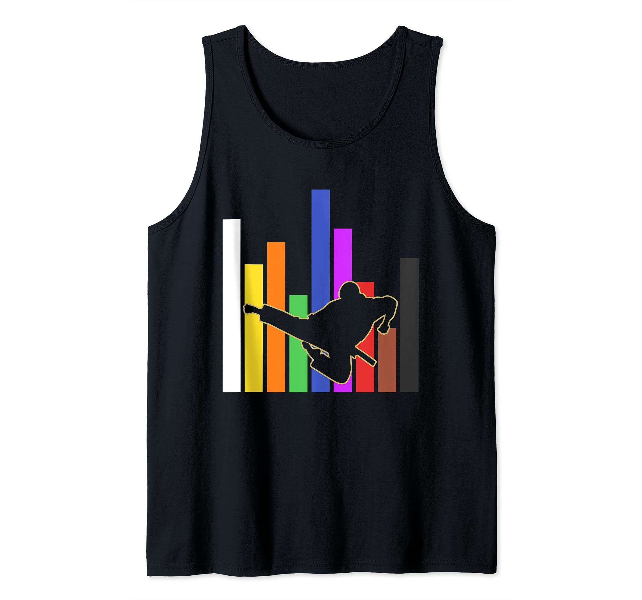 Colorful Sparring Athlete Martial Arts Black Belt Karate Tank Top