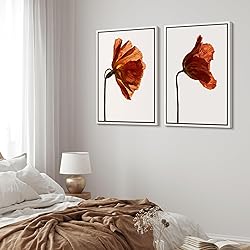 MUDECOR Framed Canvas Print Wall Art Set Rust Red