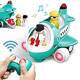 iPlay, iLearn Baby Airplane Toys, Cool Remote Control Plane Toy for Toddlers 2-3, Infant Musical RC Helicopter W/Light Sound,