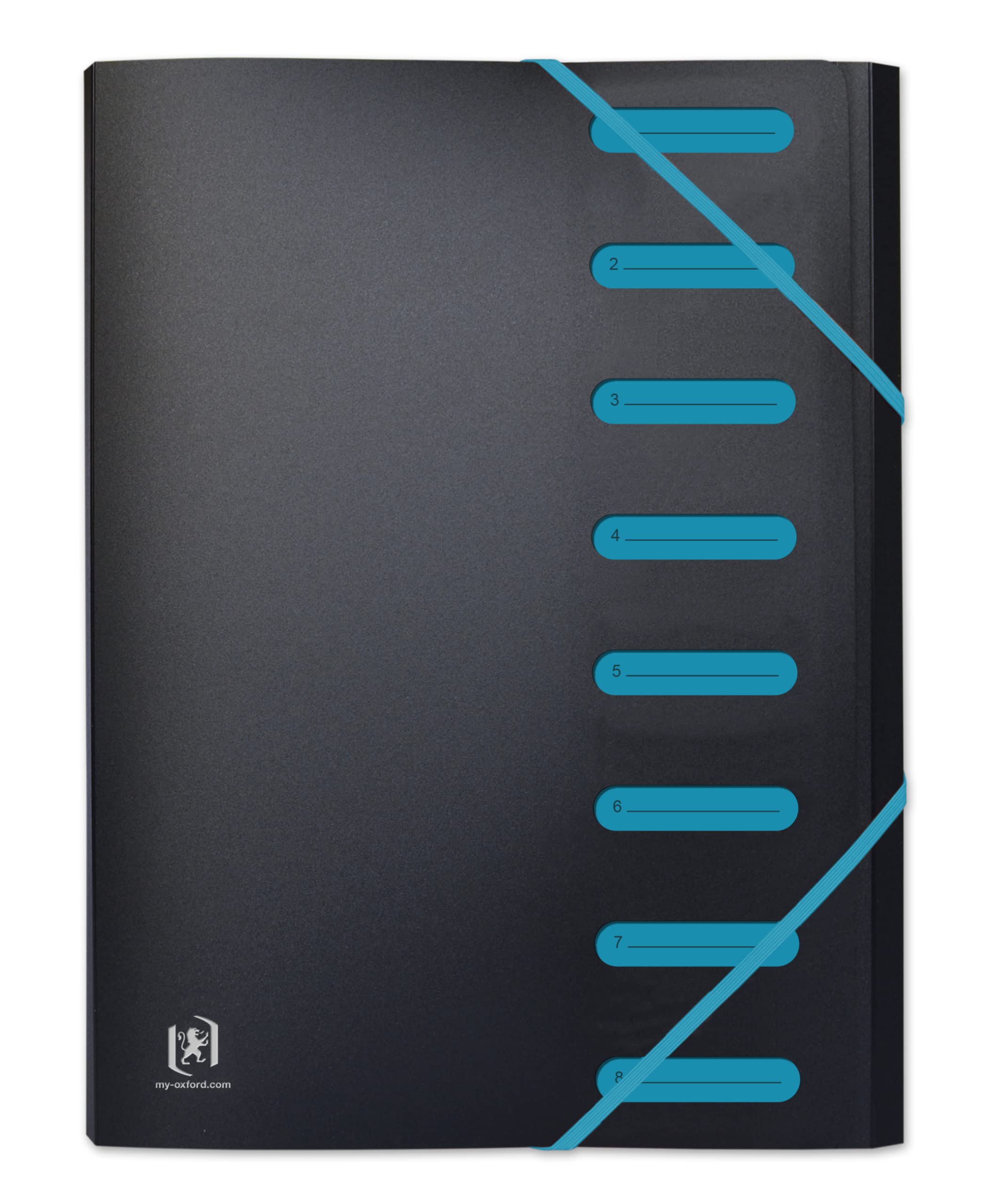 OXFORD Expandable 8 Pocket A4 Polypropylene Cover Two Tone Black Blue
