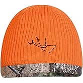 EDTREK Waterproof and Windproof Camo Beanie - Timber and Blaze Orange Camo Performance Hunting Hat