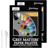 Jack Richeson Grey Matters Disposable Paper Palette 9&rdquo; x12&rdquo;, 2 Pack, Includes 2 Palette Knives