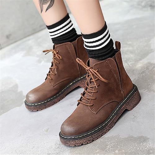 Amazon Eyesonu 履きやすい 疲れにくい 歩きやすい 痛くない レディース おしゃれ 人工皮革 編み上げショートブーツ 靴 裹起毛 秋冬靴wu0316 ブラウン 裹布 24 5 Eyesonu ブーツ ブーティ