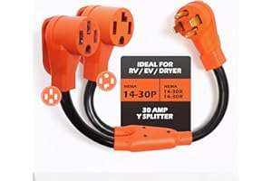 Ufixed NEMA 14-30P to 14-50R/14-30R Splitter Power Adapter Cord