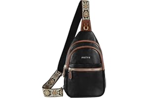 Prite Leather Crossbody Sling Bag for Women - Travel Fanny Pack Chest Purse