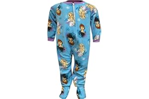 American Marketing Enterprises INC Girls Frozen Elsa and Anna Blanket Sleeper Toddler Blue Footie Pajama