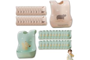 40 Pcs Baby disposable bibs, Infant Disposable Travel Bibs for White Animal Born Feeding Traveling Saliva Bibs Cloth Baby Dro