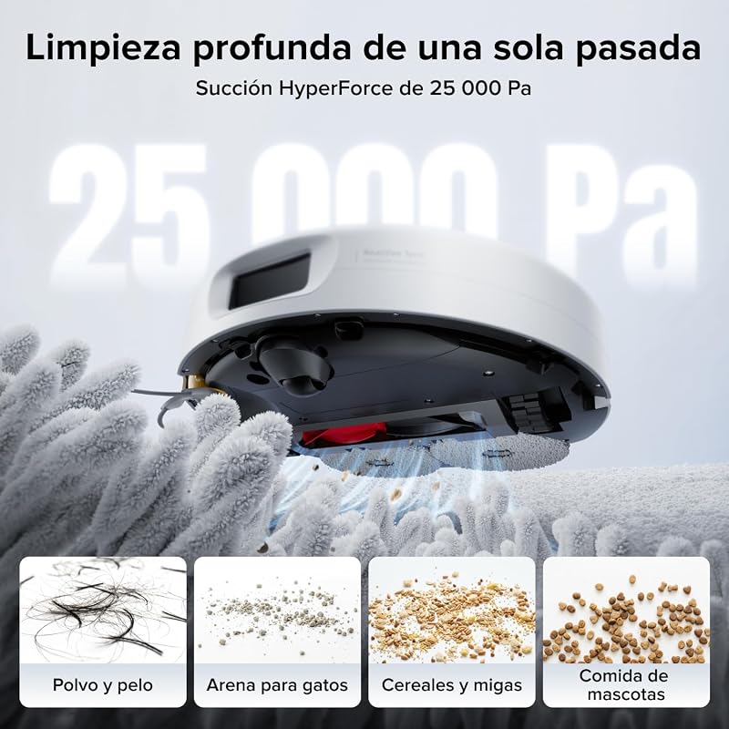 Qrevo 2 Pro Set Extreme Suction Robot Aspirador 25000 Pa, branco