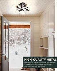Industrial 4-Light Semi Flush Mount Ceiling Light