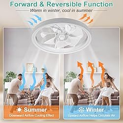 20In Low Profile Ceiling Fans with Lights, Modern