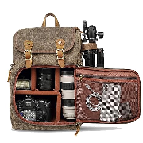 Outdoorx Cámara Mochila Impermeable de Lona Vintage Bolsa de ...