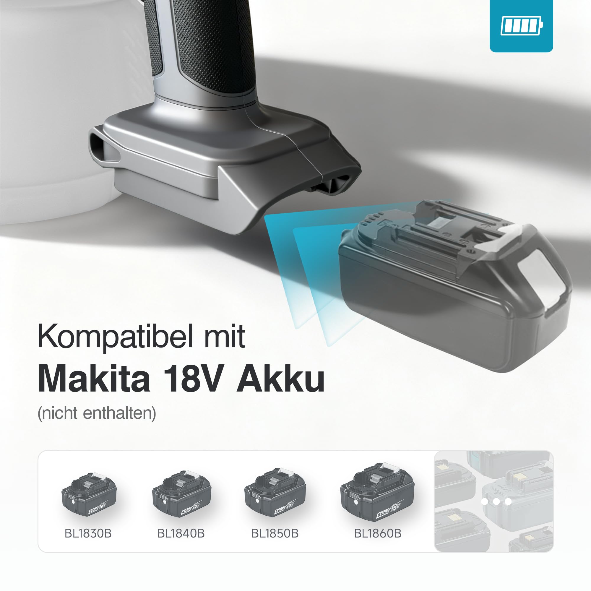 Tilswall Akku Farbsprühsystem Shark700, Elektro Lackierpistole mit bürstenlosem Motor, 1300ml seitlichem Farbbehälter, kompatibel mit Makita 18V Akku (ohne Akku), Farbsprühgerät für Wände 5